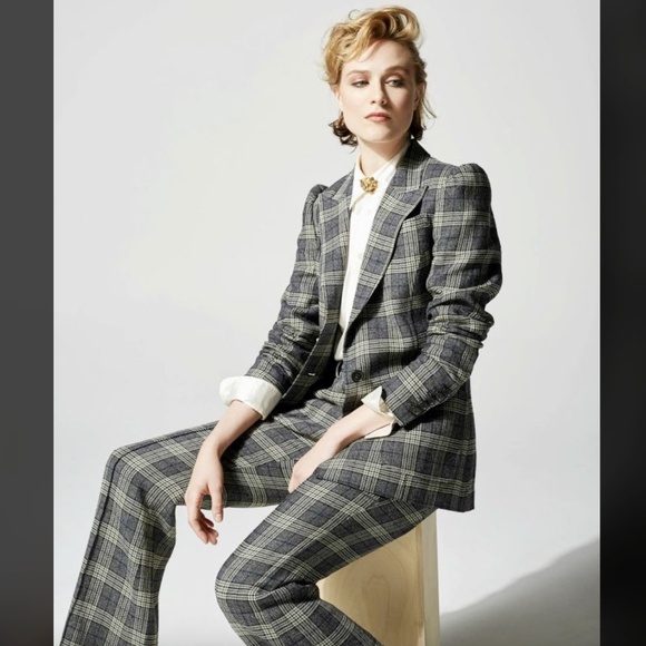 NWOT Smythe Plaid Flare Pants - Picture 3 of 10